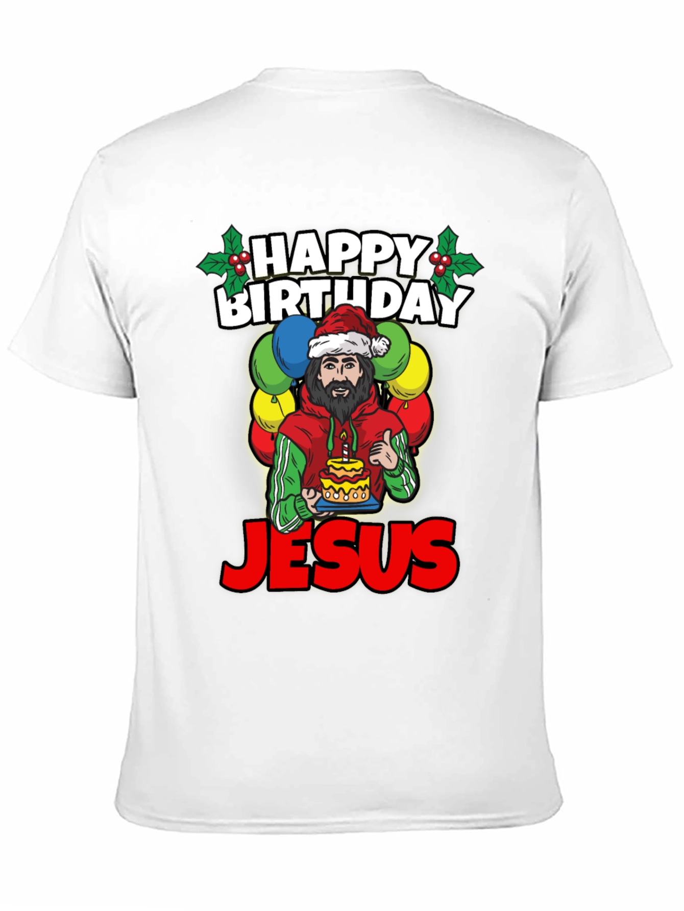 Camiseta Feliz Cumpleaños Jesús - Estilo Navideño