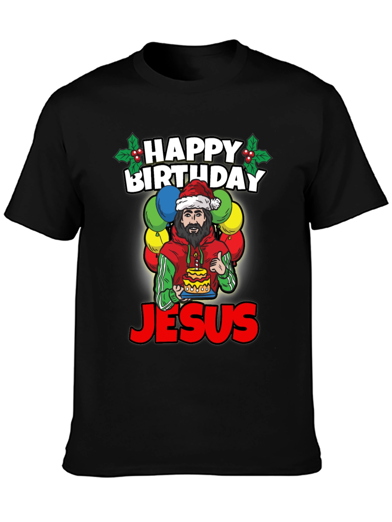 Camiseta Feliz Cumpleaños Jesús - Estilo Navideño