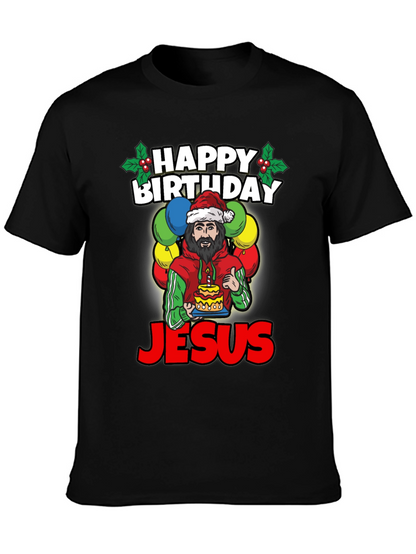 Camiseta Feliz Cumpleaños Jesús - Estilo Navideño