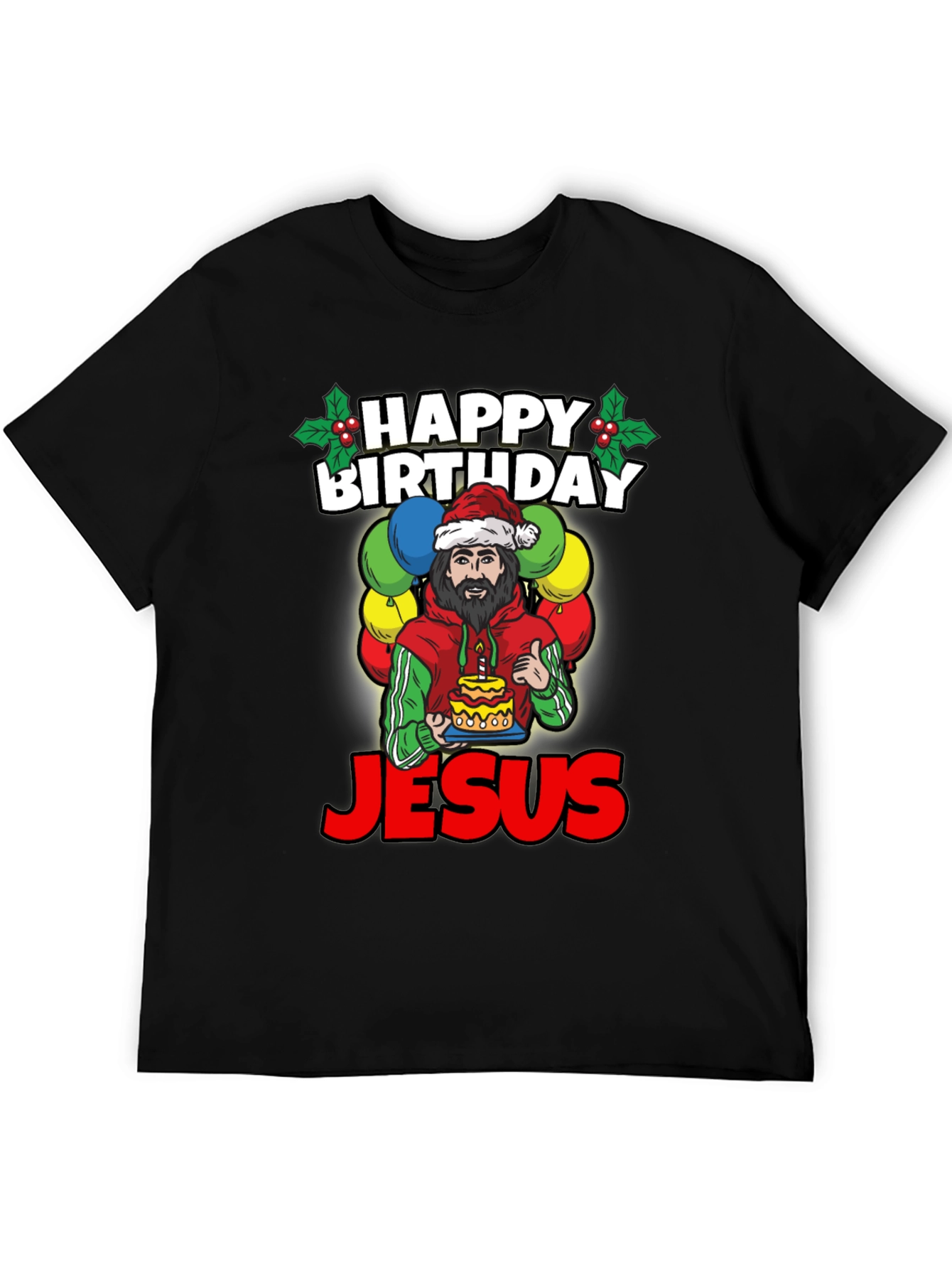 Camiseta Feliz Cumpleaños Jesús - Estilo Navideño