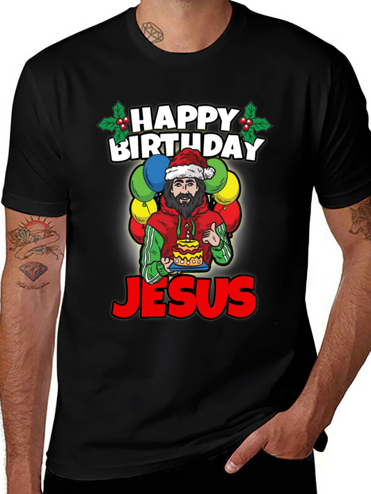 Camiseta Feliz Cumpleaños Jesús - Estilo Navideño