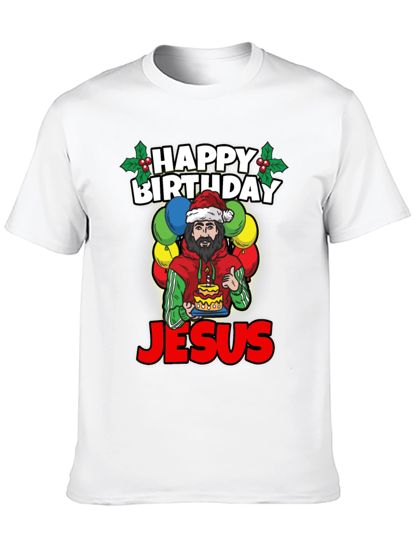 Camiseta Feliz Cumpleaños Jesús - Estilo Navideño