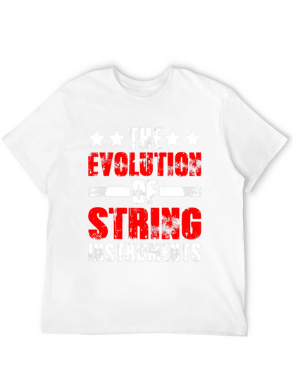 Camiseta Negra Evolución de Instrumentos de Cuerda