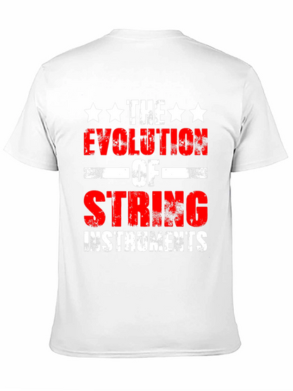 Camiseta Negra Evolución de Instrumentos de Cuerda