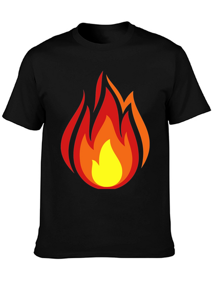 Camiseta Negra con Llamas Ardientes