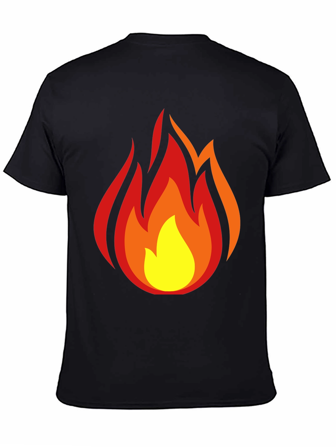 Camiseta Negra con Llamas Ardientes