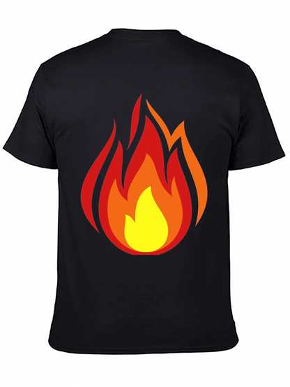 Camiseta Negra con Llamas Ardientes