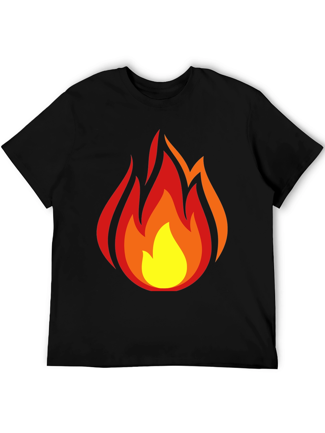 Camiseta Negra con Llamas Ardientes