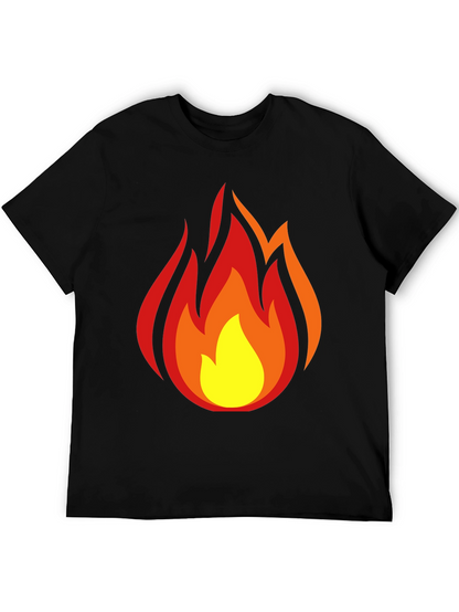 Camiseta Negra con Llamas Ardientes