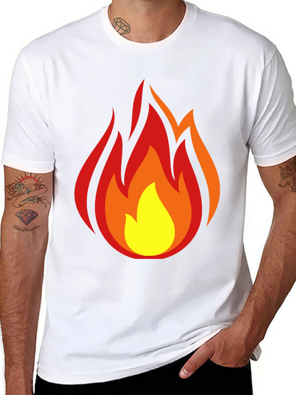 Camiseta Negra con Llamas Ardientes