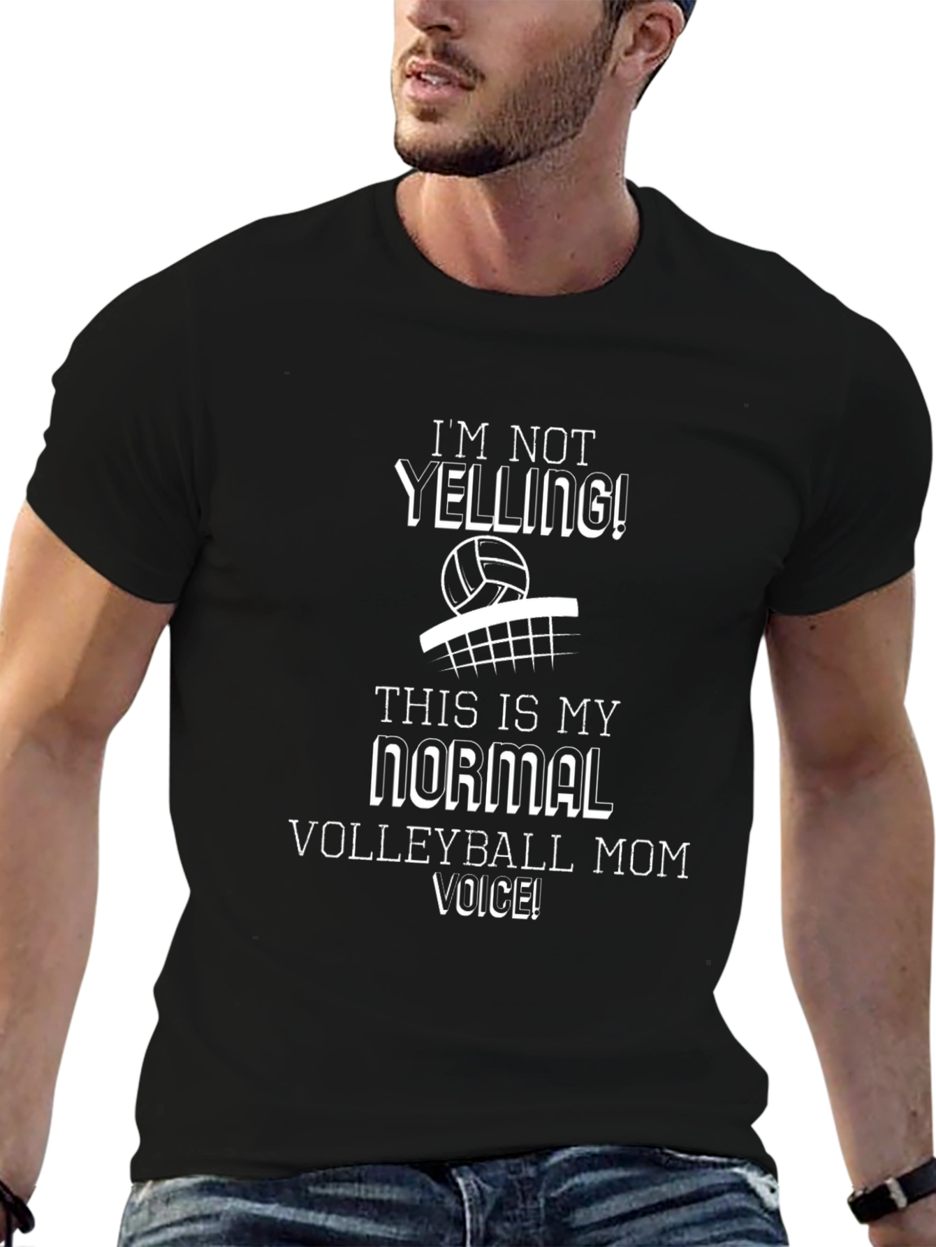Camiseta Negra con Diseño de Voleibol para Mamá