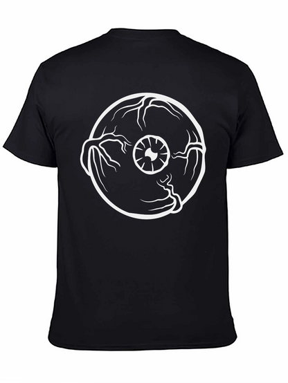 Camiseta Negra con Estampado de Ojo Blanco