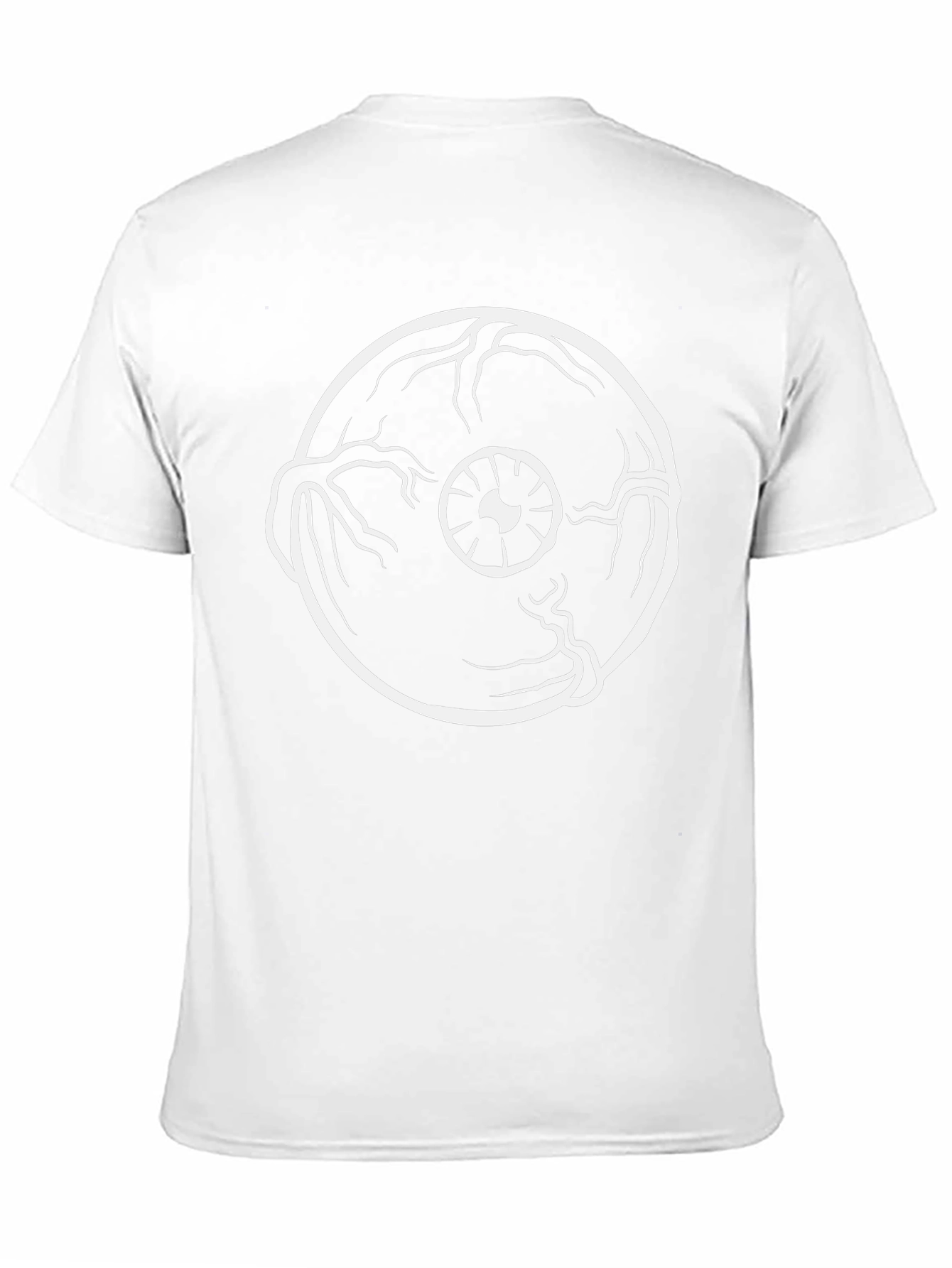 Camiseta Negra con Estampado de Ojo Blanco