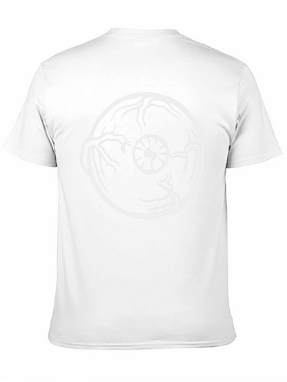 Camiseta Negra con Estampado de Ojo Blanco