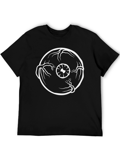 Camiseta Negra con Estampado de Ojo Blanco