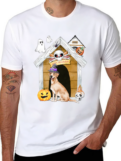 Camiseta Halloween Perro en Caseta Embrujada
