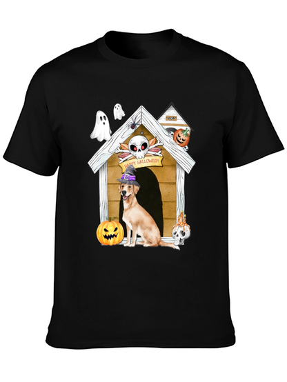 Camiseta Halloween Perro en Caseta Embrujada