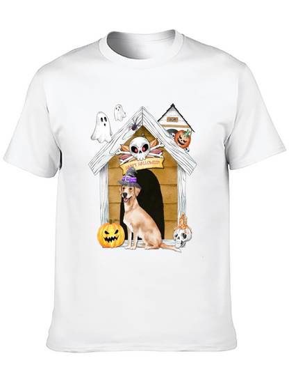 Camiseta Halloween Perro en Caseta Embrujada