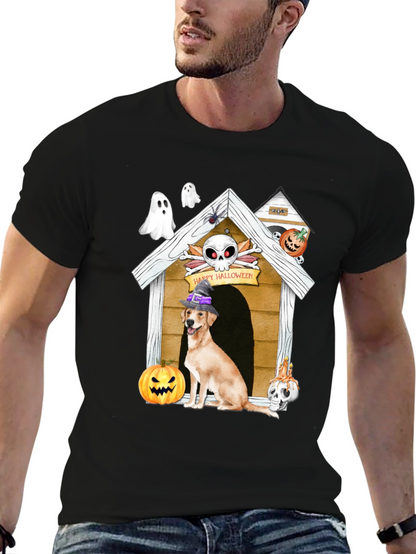 Camiseta Halloween Perro en Caseta Embrujada