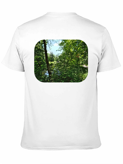 Camiseta Negra con Diseño de Naturaleza