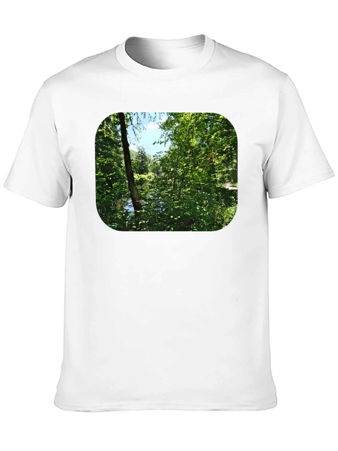 Camiseta Negra con Diseño de Naturaleza