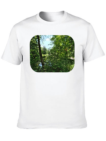 Camiseta Negra con Diseño de Naturaleza