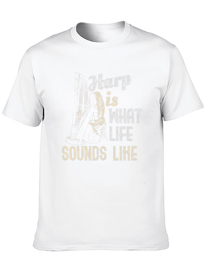 Camiseta Negra Harp is What Life Sounds Like