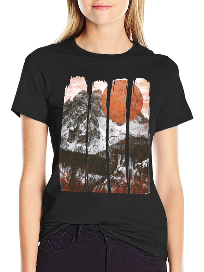 Camiseta Gráfica Montaña y Sol