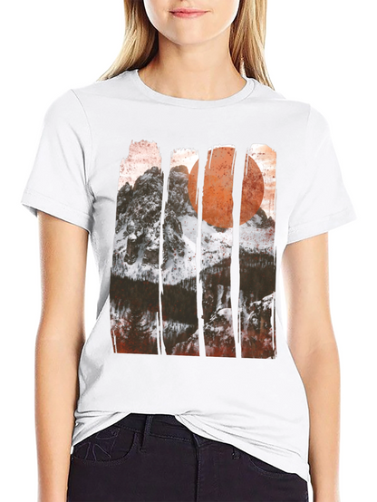Camiseta Gráfica Montaña y Sol
