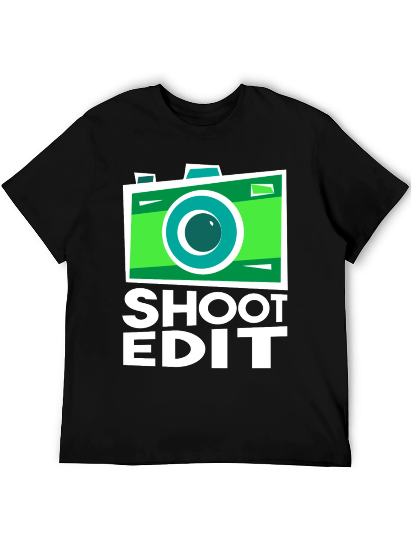Camiseta Negra con Diseño de Cámara para Fotógrafos