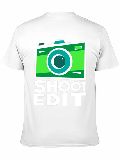 Camiseta Negra con Diseño de Cámara para Fotógrafos