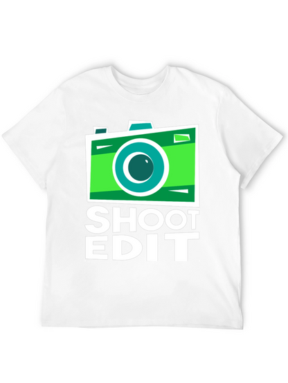 Camiseta Negra con Diseño de Cámara para Fotógrafos