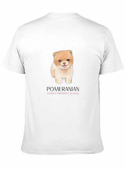Camiseta Negra con Diseño de Pomerania Adorable