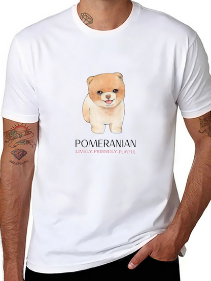 Camiseta Negra con Diseño de Pomerania Adorable