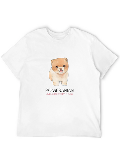 Camiseta Negra con Diseño de Pomerania Adorable