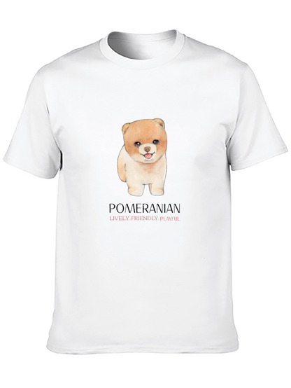 Camiseta Negra con Diseño de Pomerania Adorable