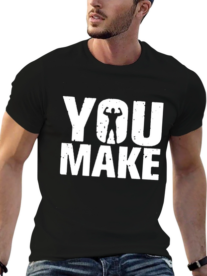 Camiseta Negra YOU MAKE ME Gimnasio