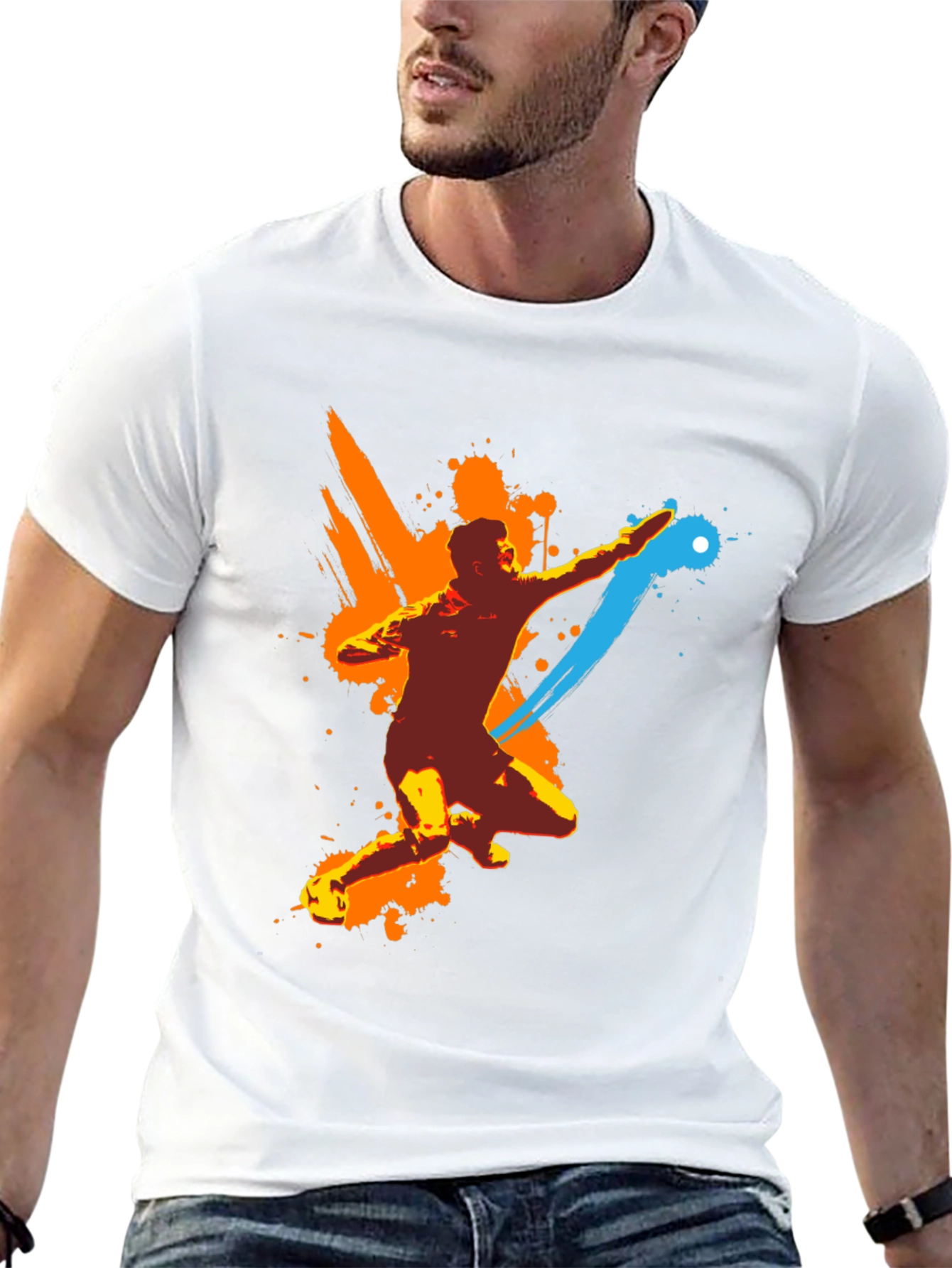 Camiseta Negra Deportiva con Diseño Abstracto