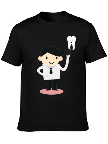 Camiseta Negra Diseño Dentista con Diente