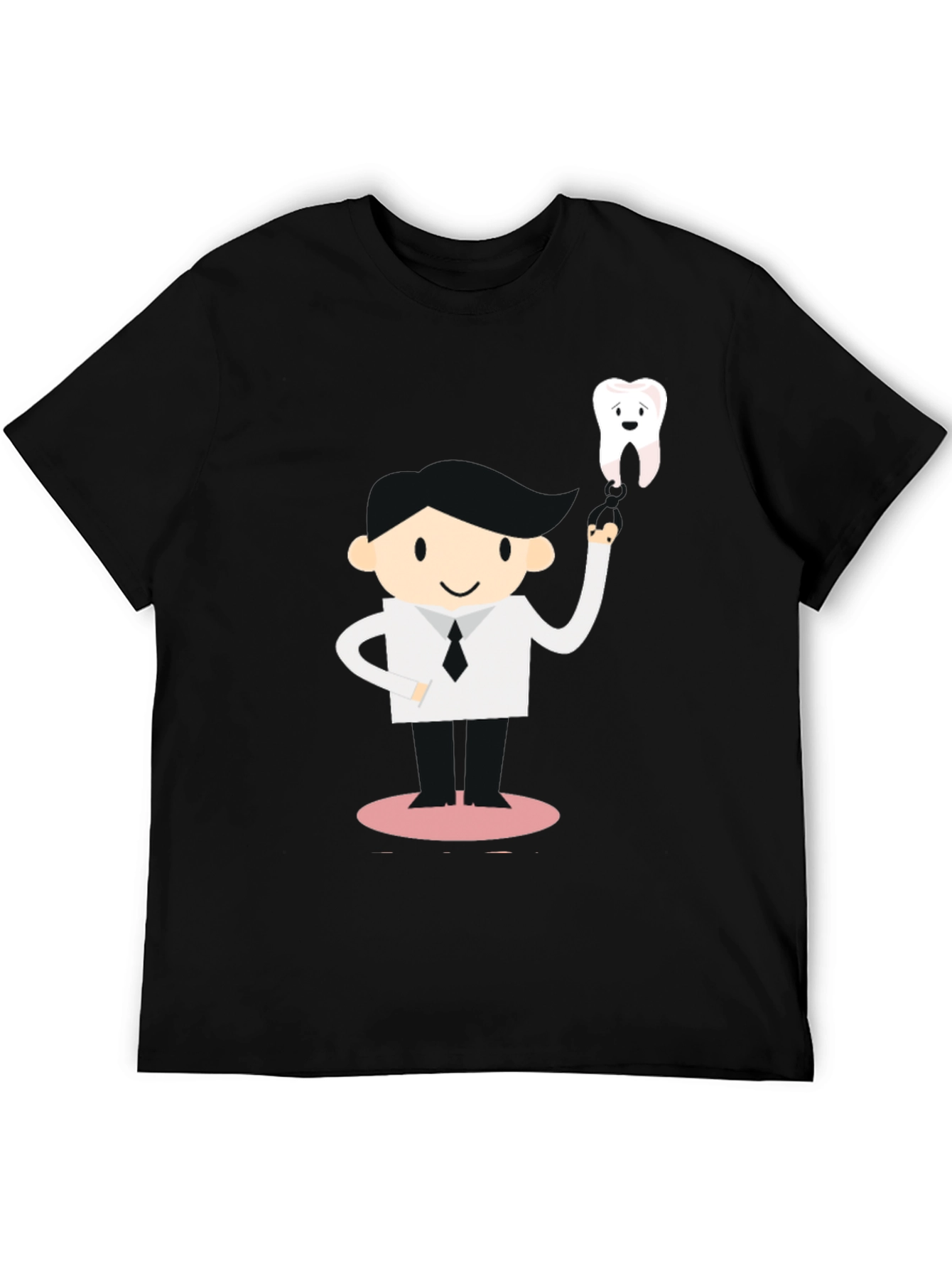 Camiseta Negra Diseño Dentista con Diente