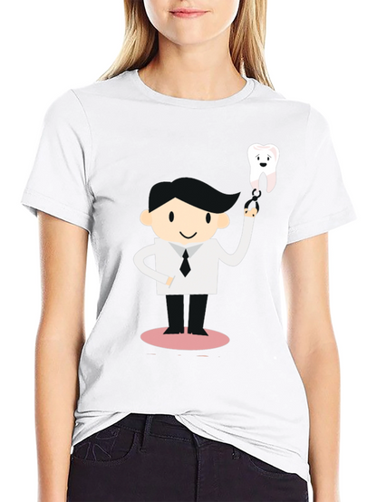 Camiseta Negra Diseño Dentista con Diente