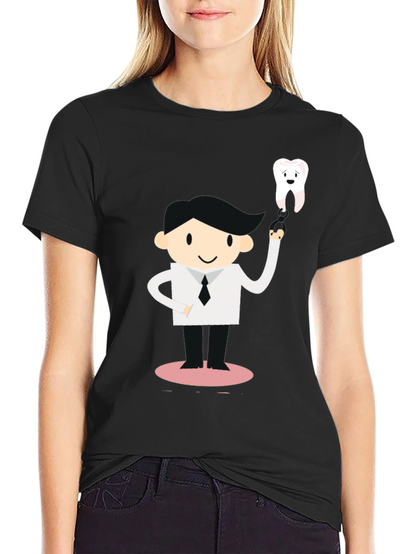Camiseta Negra Diseño Dentista con Diente