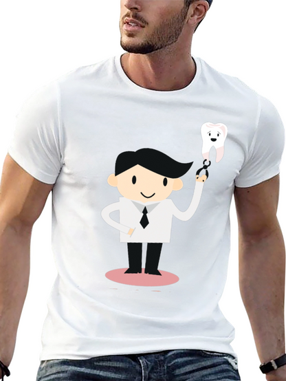 Camiseta Negra Diseño Dentista con Diente