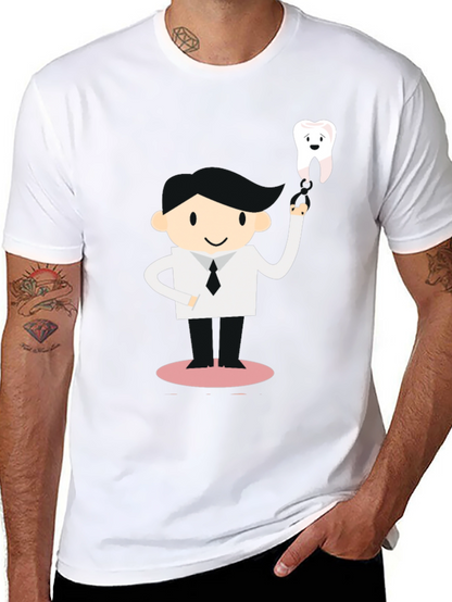 Camiseta Negra Diseño Dentista con Diente