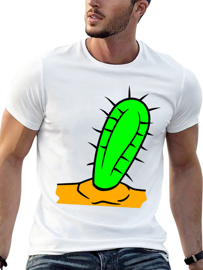 Camiseta Negra con Diseño de Cactus Divertido