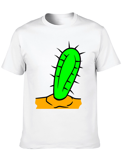 Camiseta Negra con Diseño de Cactus Divertido