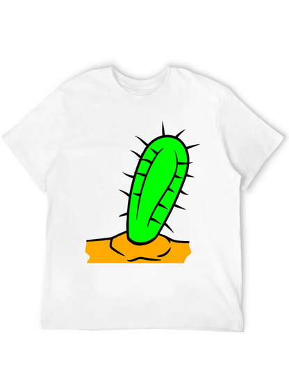 Camiseta Negra con Diseño de Cactus Divertido