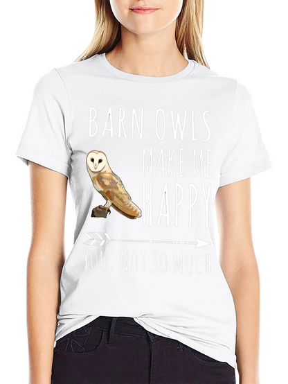 Camiseta Negra con Búho y Frase Divertida