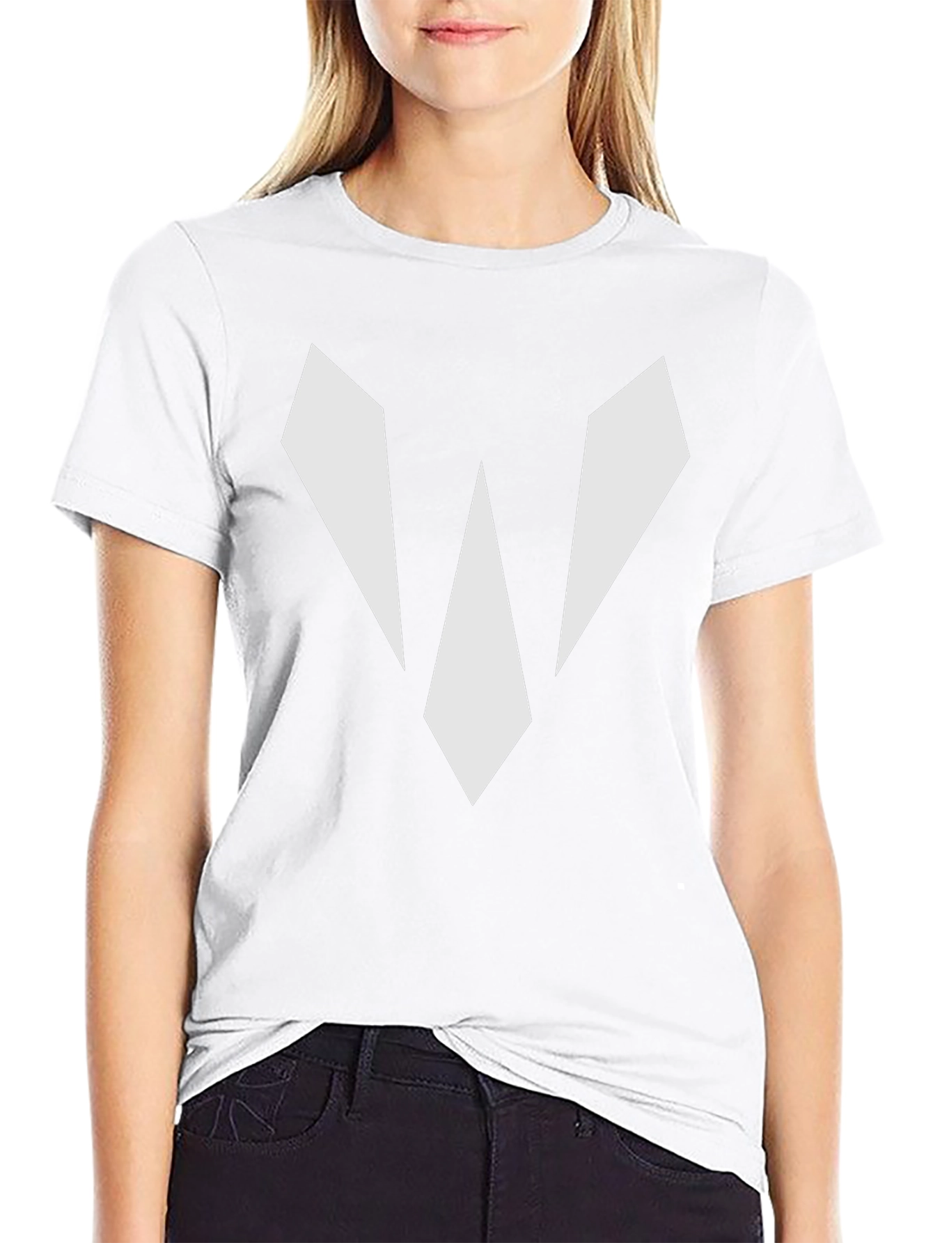 Camiseta Negra con Diseño Abstracto en Blanco
