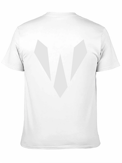 Camiseta Negra con Diseño Abstracto en Blanco